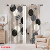 2pcs,2D Plane Printing Curtains&Window Treatment Abstract Circle Fusion Durable 100% Polyester Fabric (without Rod) Room Decor