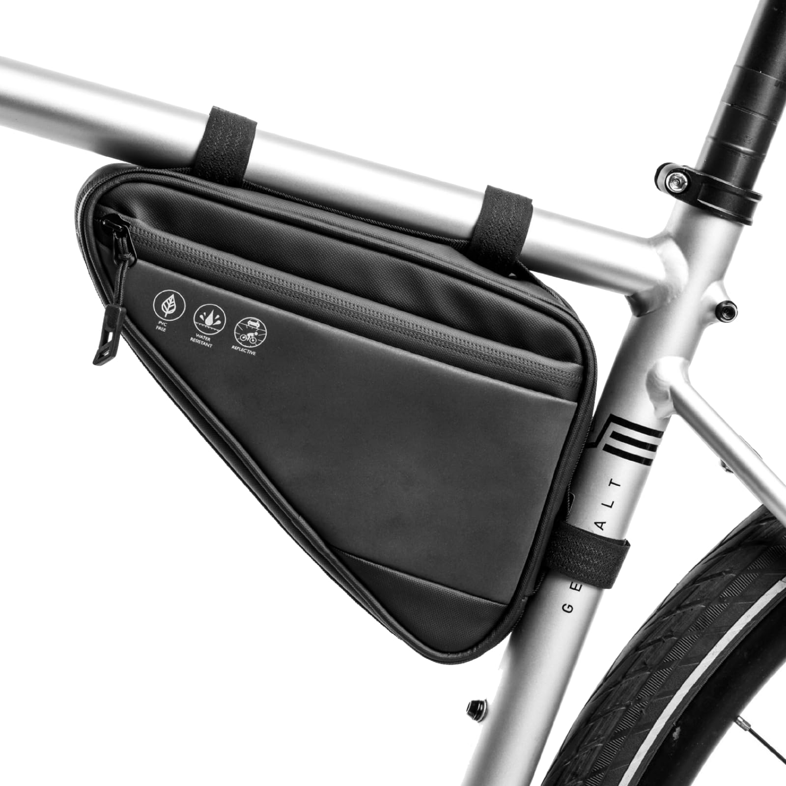 

Ailunate Bicycle Frame Large Reflective Small Item Front and Rear for Road Bikes and Mountain Bikes Bag, Waterproof, Capacity, Pouch, Storage, чёрный