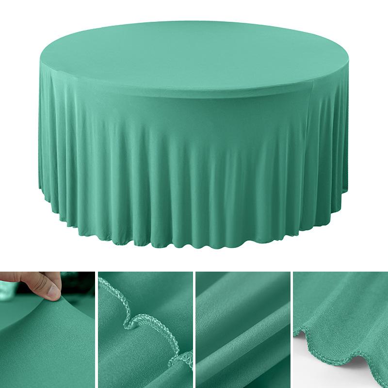 4/5/6FT Round Tablecloth Circular Polyester Table Cover Polyester Table Cloth for Hotel Banquet Birthday Party Table Decor