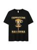 Italian Brainrot Cappuccino Ballerina Funny Meme T-Shirt Unisex's Wounisex Kawaii Cotton T-Shirts Summer High Quality Casual Tee Shirt
