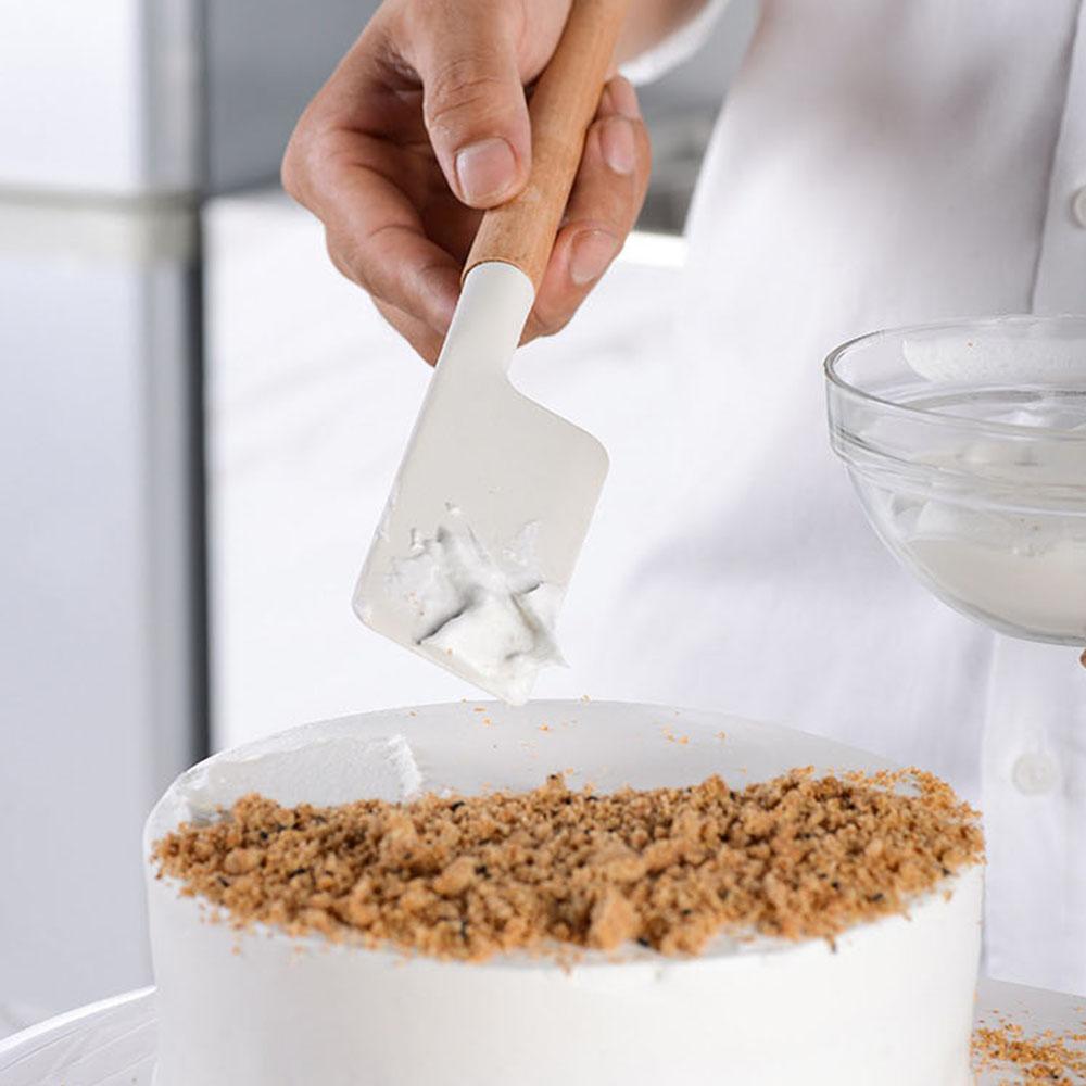 Vysoce kvalitní silikonová sada kuchyňského náčiní Nádobí odolné proti vysokým teplotám Nepřilnavá dřevěná rukojeť Silikonové nástroje na pečení