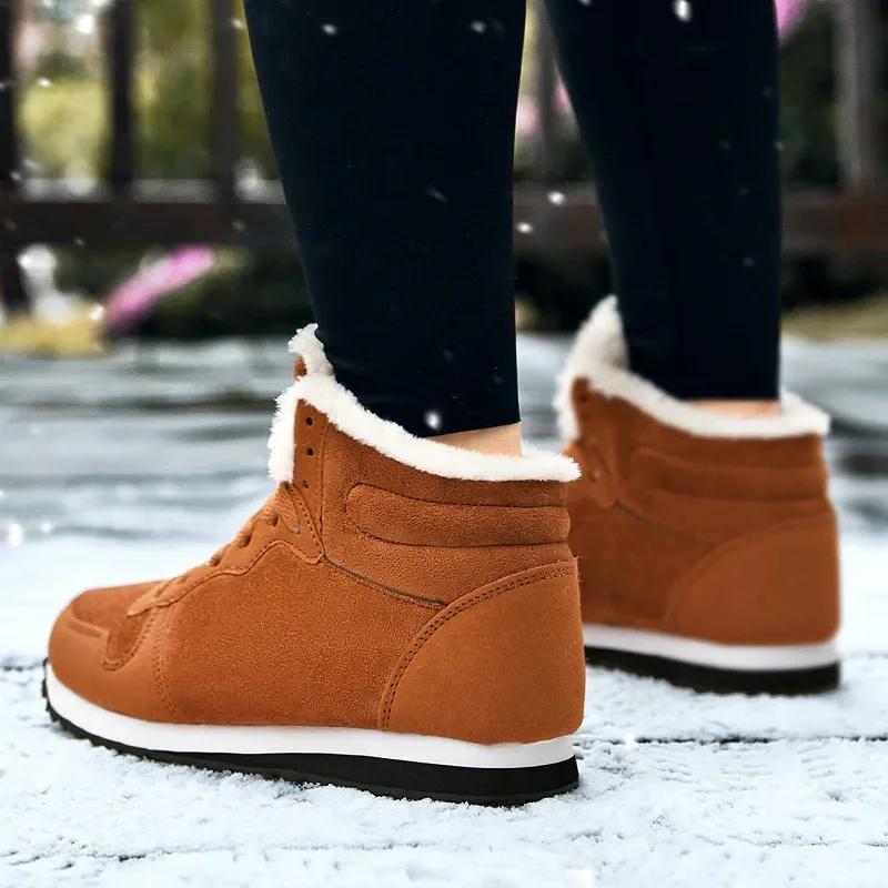 Shoes for Men Couple Winter Boots Men Lightweight Hight Top No Slip Warm Snow Boots Plush Women Footwear Size 48 Women Boots