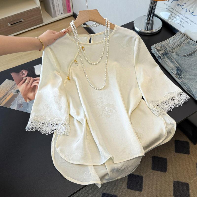 Women s Retro Chinese Style Jacquard Shirt - Spring/Summer Collection M