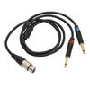 Y Splitter Dual 6.35mm Male To XLR Female 24K Gold Plated Microphone Splitter Cord  Home Studio
