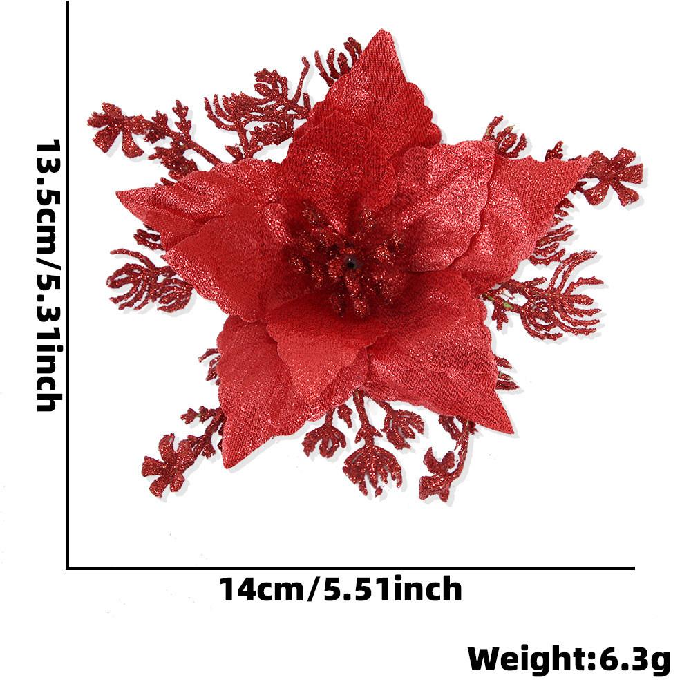 Vibrant 16cm Shimmering Artificial Flower For Stylish Christmas Tree Decorations