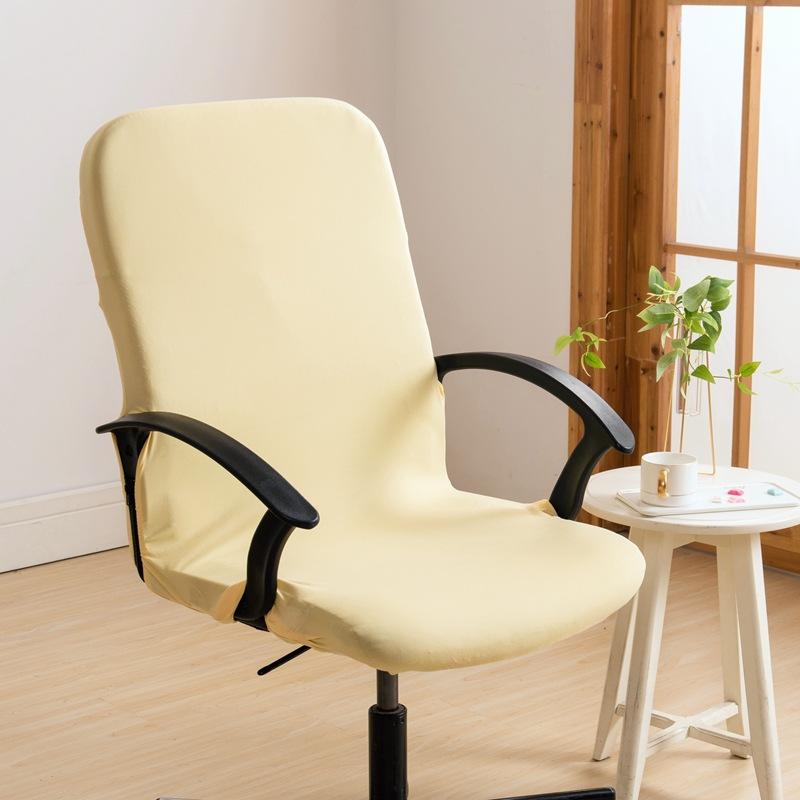 Stretch Computer Office Chair Cover with Durable Zipper Washable Removable Rotating Boss Chair Slipcovers Anti-dust Soft Desk Chair Seat Protector