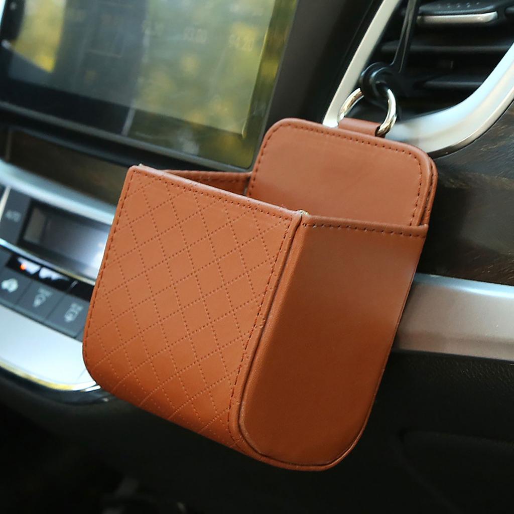 Car Air Vent Storage Box, Leather Car Storage Box, Multi-Functional Storage Box, Mini Storage Box, Key Box, Coin Box, Phone Box