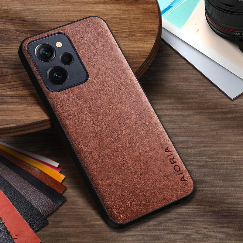 Luxury PU Leather Case for Poco X5 Pro F5 Pro Business Solid Color Design Phone Cover Soft TPU&Hard PC