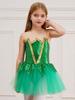Girls Carnival Halloween Christmas Party Elf Cosplay Costume Sleeveless Princess Dress Tutu Tulle Skirt