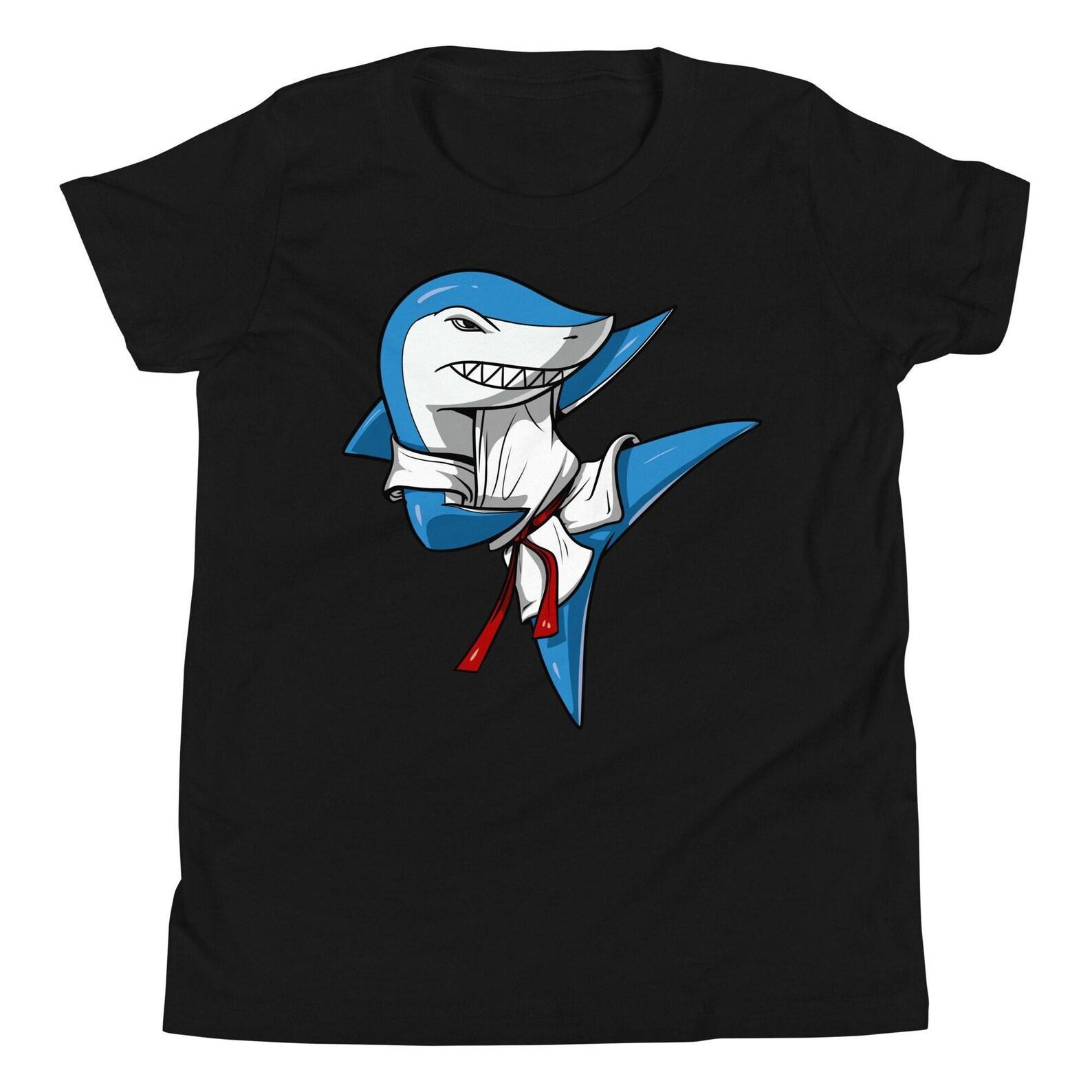 Shark Karate Kids Shirts, Kids Ninja Shirt, Shark Boys Tee, Shark Clothing, Martial Arts Shirt, Shark Kids Clothes, Karate Apparel 100