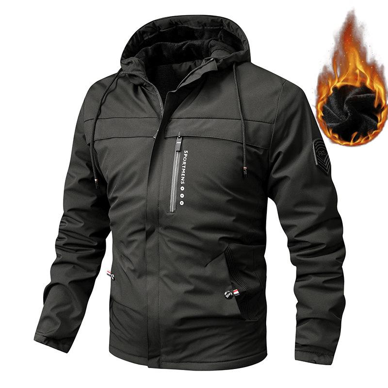 Winter Fleece Thickened Hooded Outdoor Cotton Jacket Casual Men's Padded Jacket