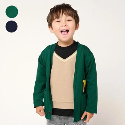 [Kinderkleidung] Moujonjon (Moujon John) Mini-Fleece-Strickjacke mit Aufdruck 90cm-140cm M50400