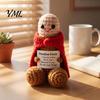 Unique Crochet Figurine Handmade Ornament, Funny Positive Desk Buddy, Cute Novelty Decoration Figurine, Emotional Support Keepsake Gift for