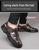 Prince Casual Genuine Leather Sandals for Men - Breathable, Non-Slip, Large Size 48, Ideal for Spring, Autumn, Summer Work.