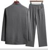 Men's Chinese Style Tang Suit Set – Long Sleeve for Elderly (Spring/Fall) & Short Sleeve for Middle-Aged Dads (Summer).