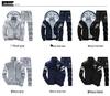 Men's Fleece-Lined Casual Hoodie & Pants Two-Piece Set