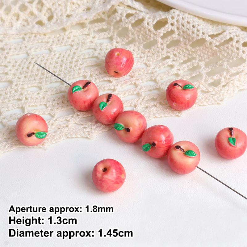5Pcs Multicolor 3D Fruit Shaped Loose Beads for DIY Handmade Bracelet Keychain Jewelry Making Craft for Home School Use