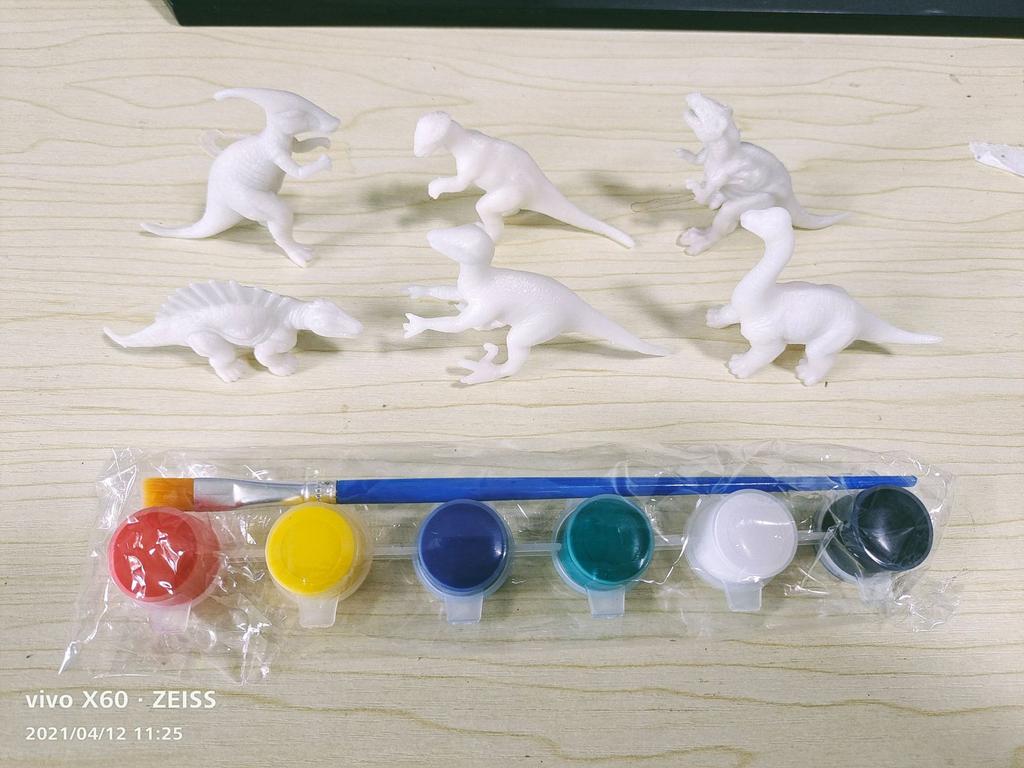 Children'S Three-Dimensional Graffiti Dinosaur Campus Learning To Draw Diy Hand-Painted Dinosaurs, Coloring Toys