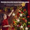 Christmas LED Light Wooden Ornament Christmas Tree Decoration For Home Party New Year Kids Gifts