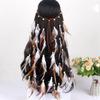 Retro Quasten Bunte Federn Stirnband Perlen Bohemian Boho Stil Kopfschmuck Verstellbar Kostüm Regenbogen Indianer Stirnband Karneval