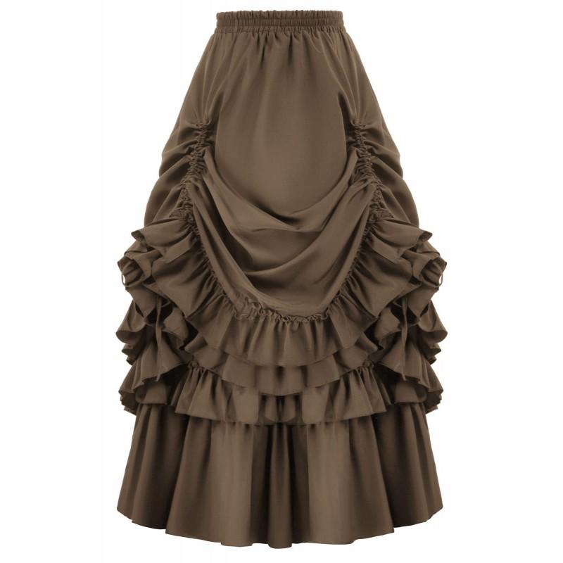 Halloween Renaissance Pirate Skirt Medieval Court Style Irregular Long Dress Party