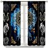 2pcs Viking-Inspired Curtains with Pirate Totem & Tree of Life Design - UV Protective, Semi-Transparent Polyester Drapes for Bed