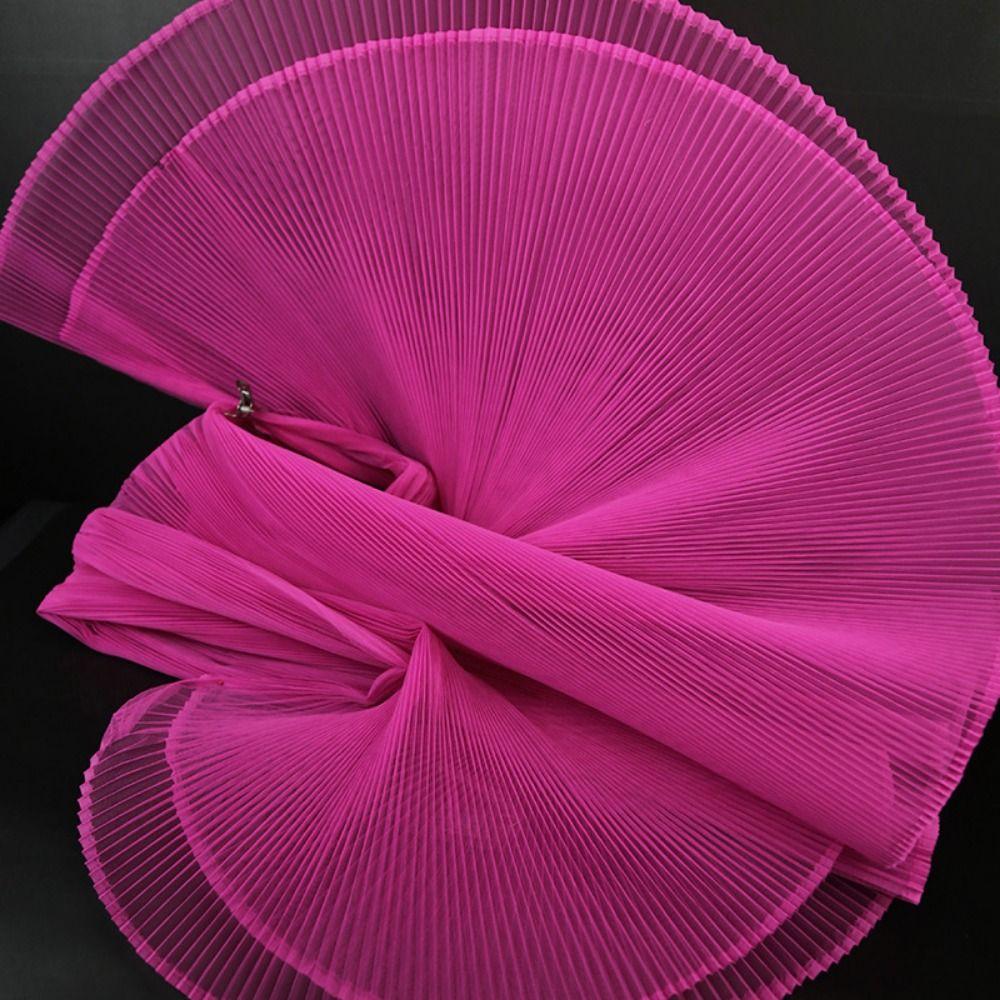 1 Yard/150 cm einfarbiger Akkordeonstoff, DIY-plissierter, steifer Netzstoff, handgefertigtes Designermaterial, Bekleidungsstoffe