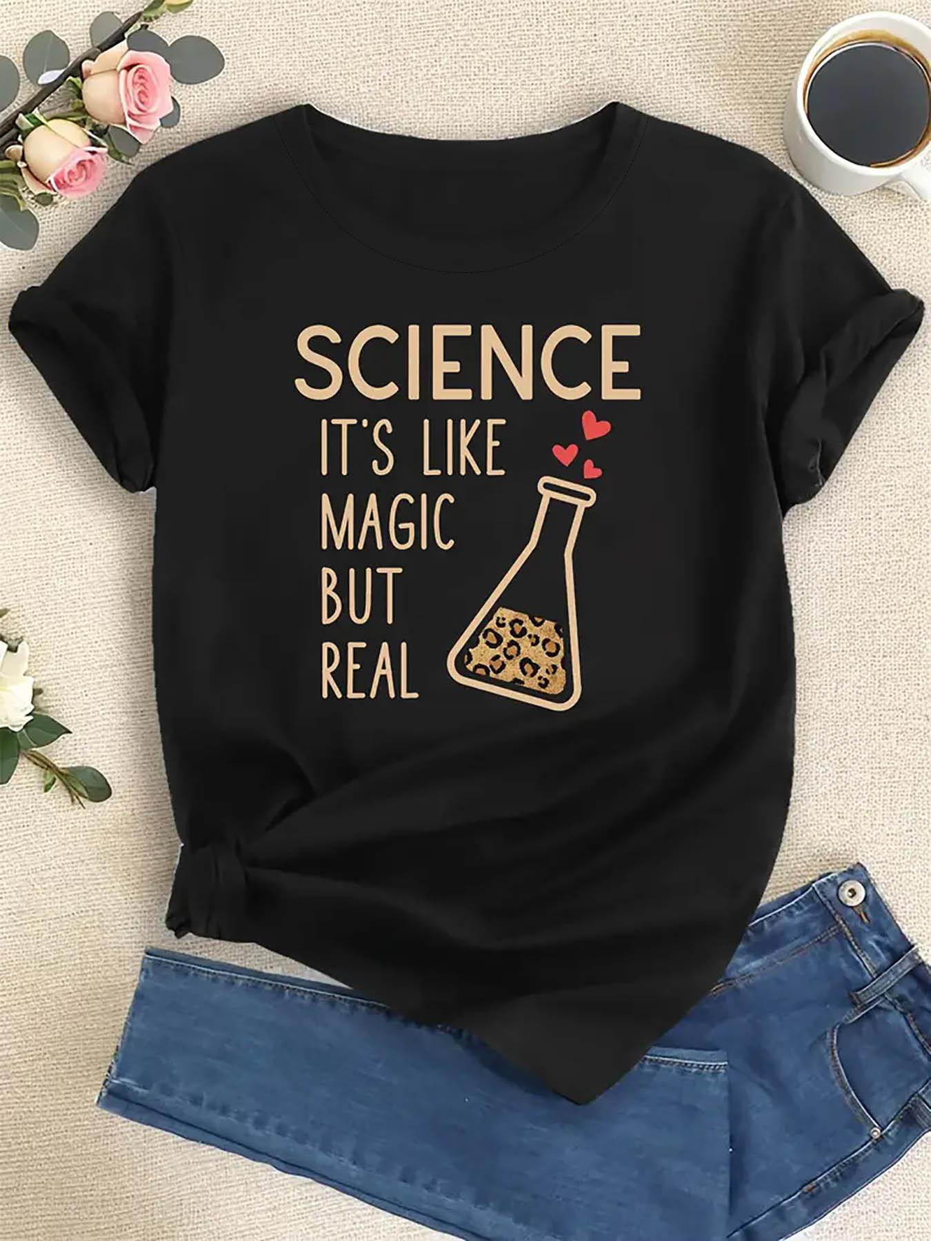Science It s Like Magic But Real Graphic T-shirt XL