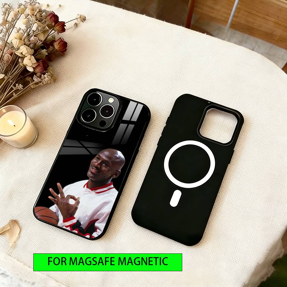 Michael Jordan Phone Case For iPhone17,16,15,14,13,12,11 Plus,Pro Magnetic For Magsafe Wireless Charging