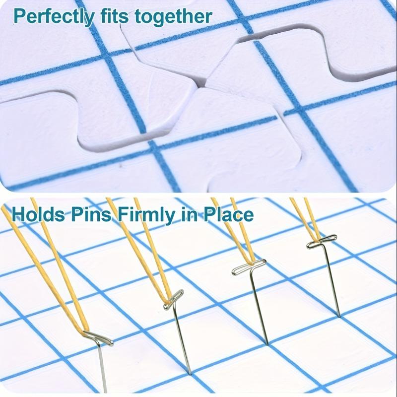 9pcs Knitting Blocking Mat Set with Grid and Round Design Extra Thick Blocking Board Crochet Board 100 T-Needles and Storage Bag