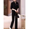Casual Sports Suit Lapel Women's Spring and Autumn Small Young, Beautiful, Fashionable and Slim Two-piece Set