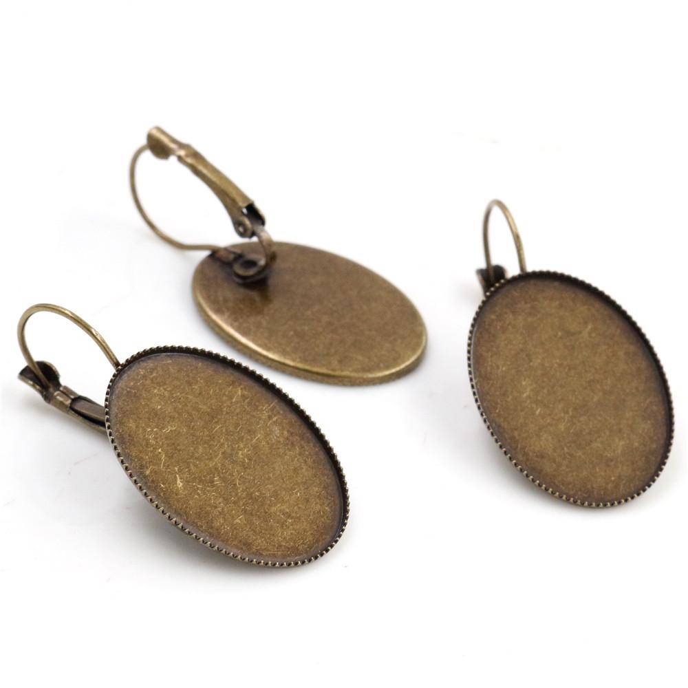 18x25mm 13x18mm 10x14mm 10pcs/Lot Classic 9 Colors plated French Lever Back Earrings Blank/Base,Fit Oval cabochons earrings