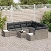 VidaXL Ensemble de Canapé de Jardin 9 Pièces avec Coussins Gris Clair Rattan Synthétique 3355671