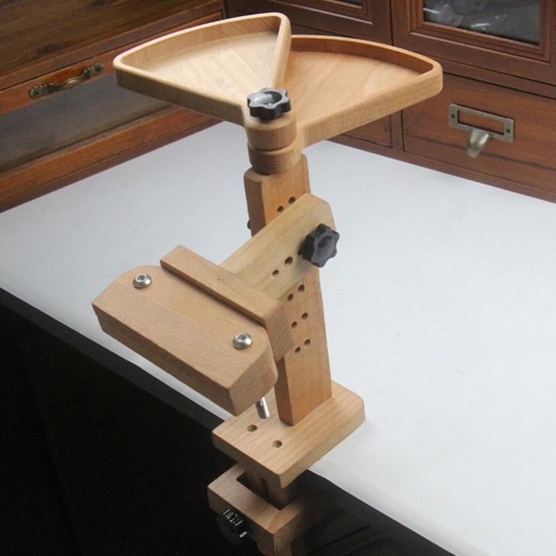 Adjustable Rotated Embroidery Hoop Stand 360 Degree Rotating Embroidery Frame Stand Wooden Cross Stitching Hoop Stand