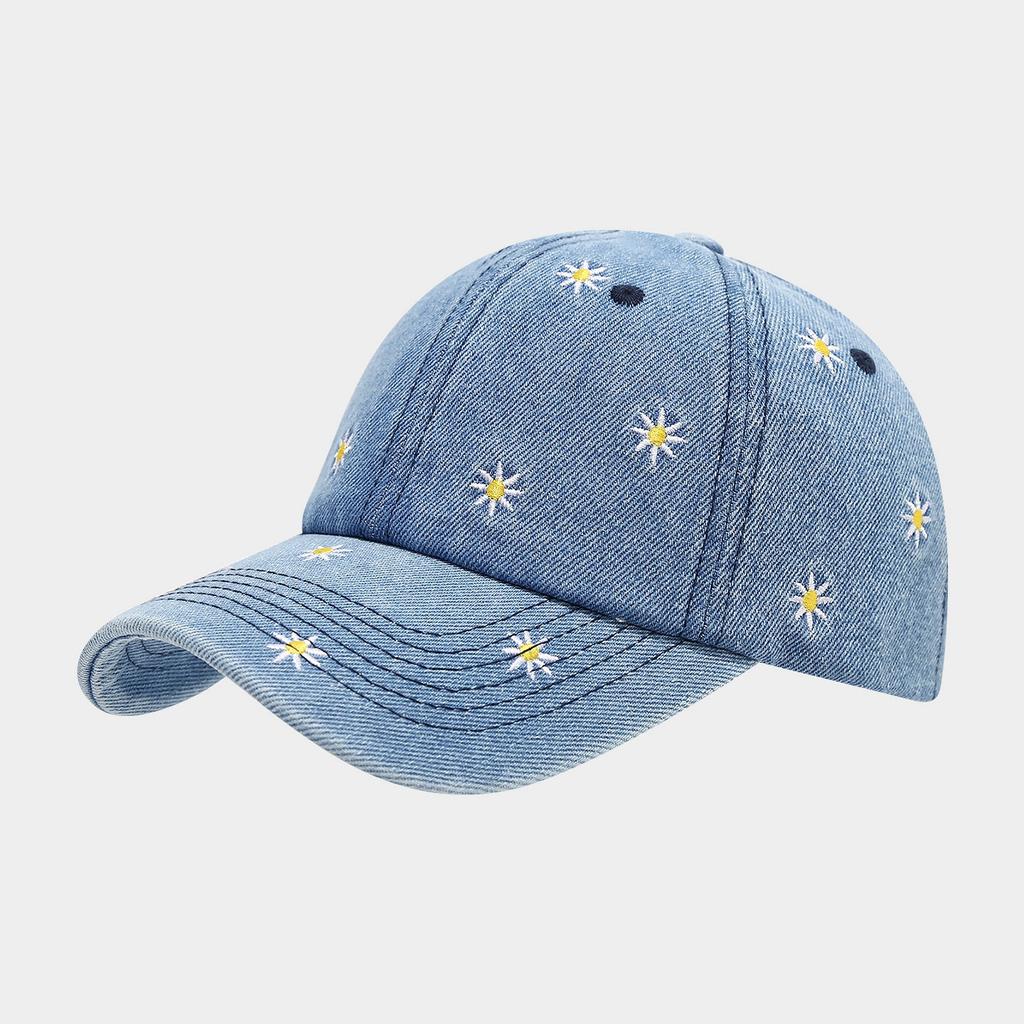 Love Embroidery Denim Baseball Cap Women's Spring Fashion Versatile Curved Rim Cap Couple Outdoor Sports Sun Hat