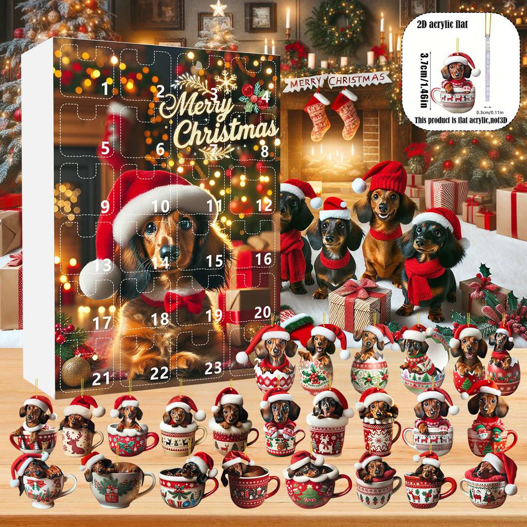 Christmas Themed Acrylic Dachshund Dog Cup Hook For Festive Home Decor And Gift Giving