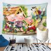 Fairy Tale Tapestry Cartoon Wall Cloth Room Decoration Featuring The Three Little Pigs And The Big Bad Wolf