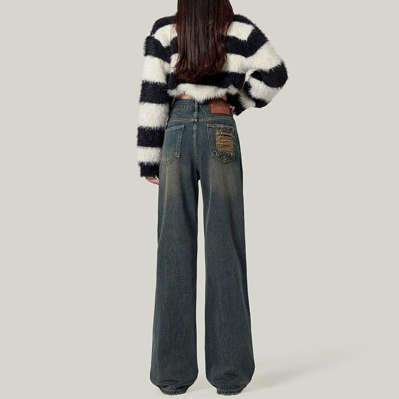 

Retro Women s High Waist Wide-Leg Jeans - Spring/Autumn 2024 Collection 2X Large
