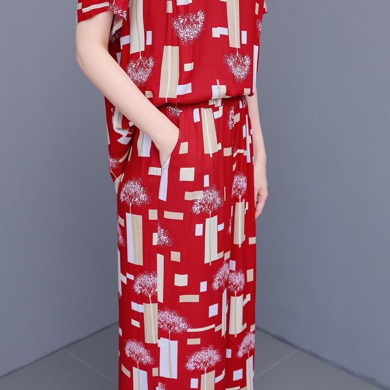 Summer Plus Size 2 Piece Sets Women Outfit Elegant  Loose High Waist Wide Leg Trouser Sets Female