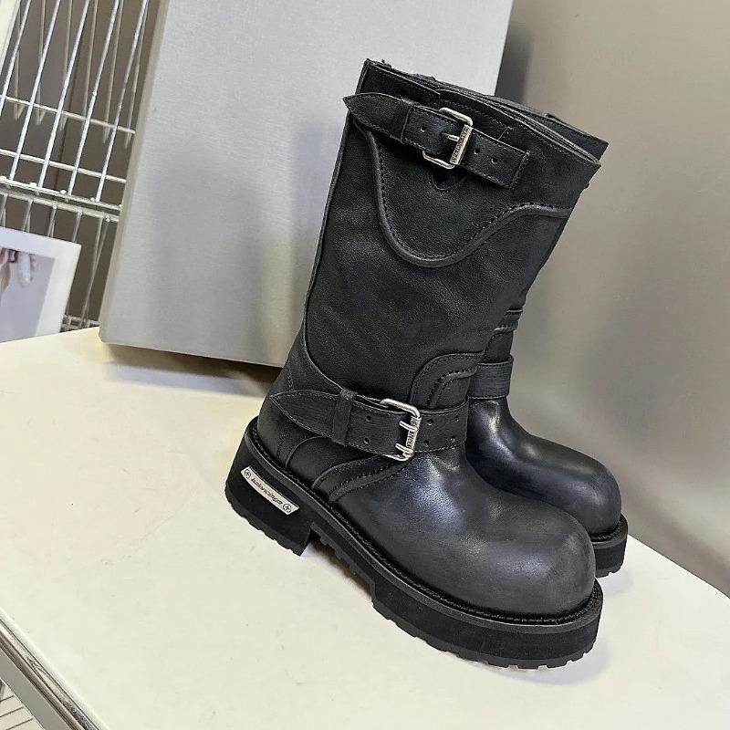 

~ Venom black knight boots women s new platform long tube women s boots locomotive boots 40 [order one size down if you have narrow feet]