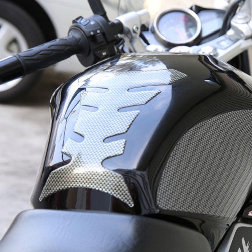 3D Black Fish Bone Fuel Tank Cap Racing Car Carbon Fiber Tank Pad Decal Cover Sticker