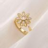 Anello da Donna Rotante Regolabile con Zircone Girasole: Moda Elegante di Lusso Leggero