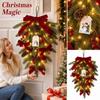 Down Christmas Tree Hanging Decoration with Teardrop Ornaments for Door Window Hotel Mall