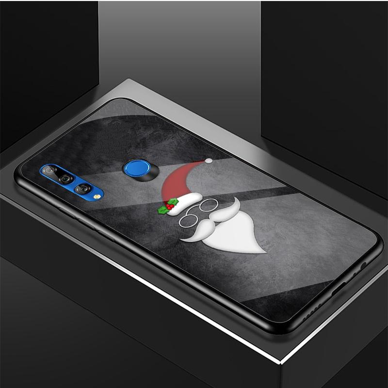 Merry Christmas Tempered Glass Phone Case For Huawei Honor 8X 9 10i 20i 20Lite 20Pro 30 Pro Cover Shell