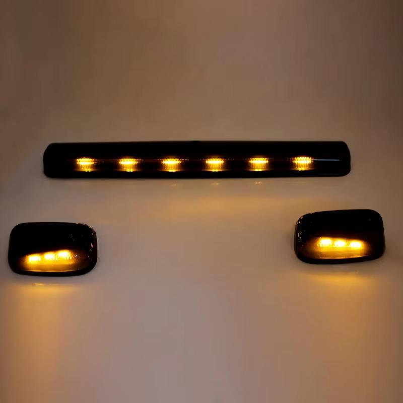 3PCS Set Smoke Lens Roof Cab Marker Lights for Car SUV Warning Light Super Bright Traffic Lights Vehicles Roof LED Light Decor жёлтый