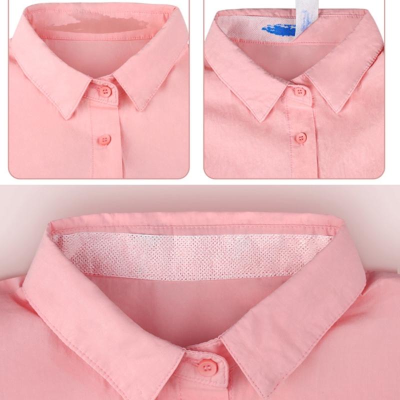 1 Roll Hat Sweat Liners Shirt Collar Sweat Protectors Non-Woven Fabric Self-Adhesive Invisible Breathable Sweat Pad