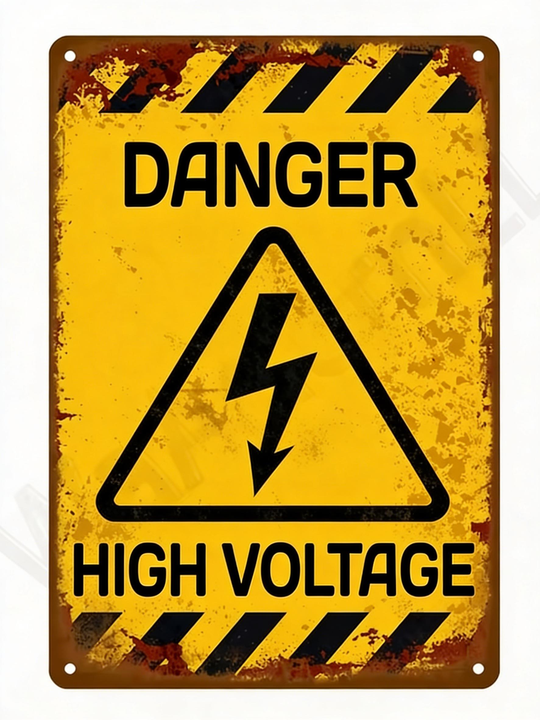

A Collection of Vintagestyle Industrial Warning Signs Echoing the Warnings of Hazards in the Retro Era 20x30cm（7.8x11.8inch）