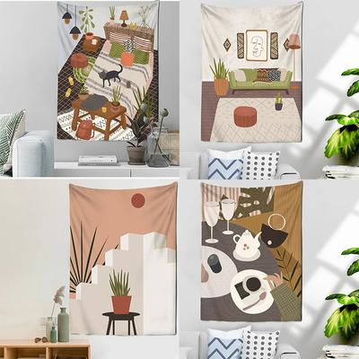 Cute Anime Style Decorative Tapestry Home Wall Living Room Office Decorative Tapestry
