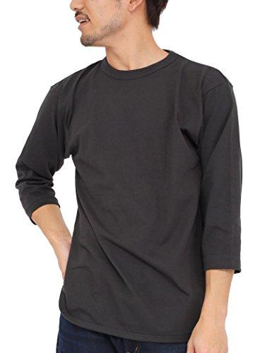 

[T-shirt.st] Plain T-shirt, 3/4 sleeve, Baseball T-shirt, 6.2oz, Men s, Charcoal Black, Size M