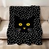 Modern Black Cat Polka Dots Cute Abstract Fashion Soft Warm Plush Blanket Dorm Sofa Living Room Hogar Bedroom Gift Home Flannel